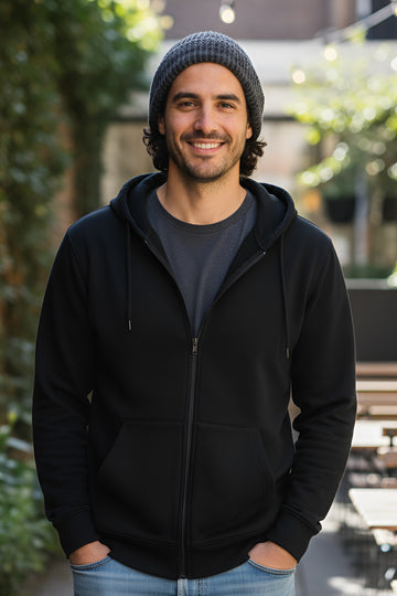 Men's - Zipper Hoodie - Black