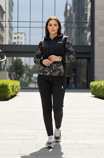 Womens - Winter Tracksuit - Black Camo Strike