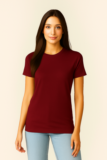Maroon Basic Tee