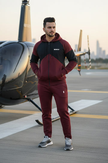 Mens - Winter Tracksuit - Maroon Velocity