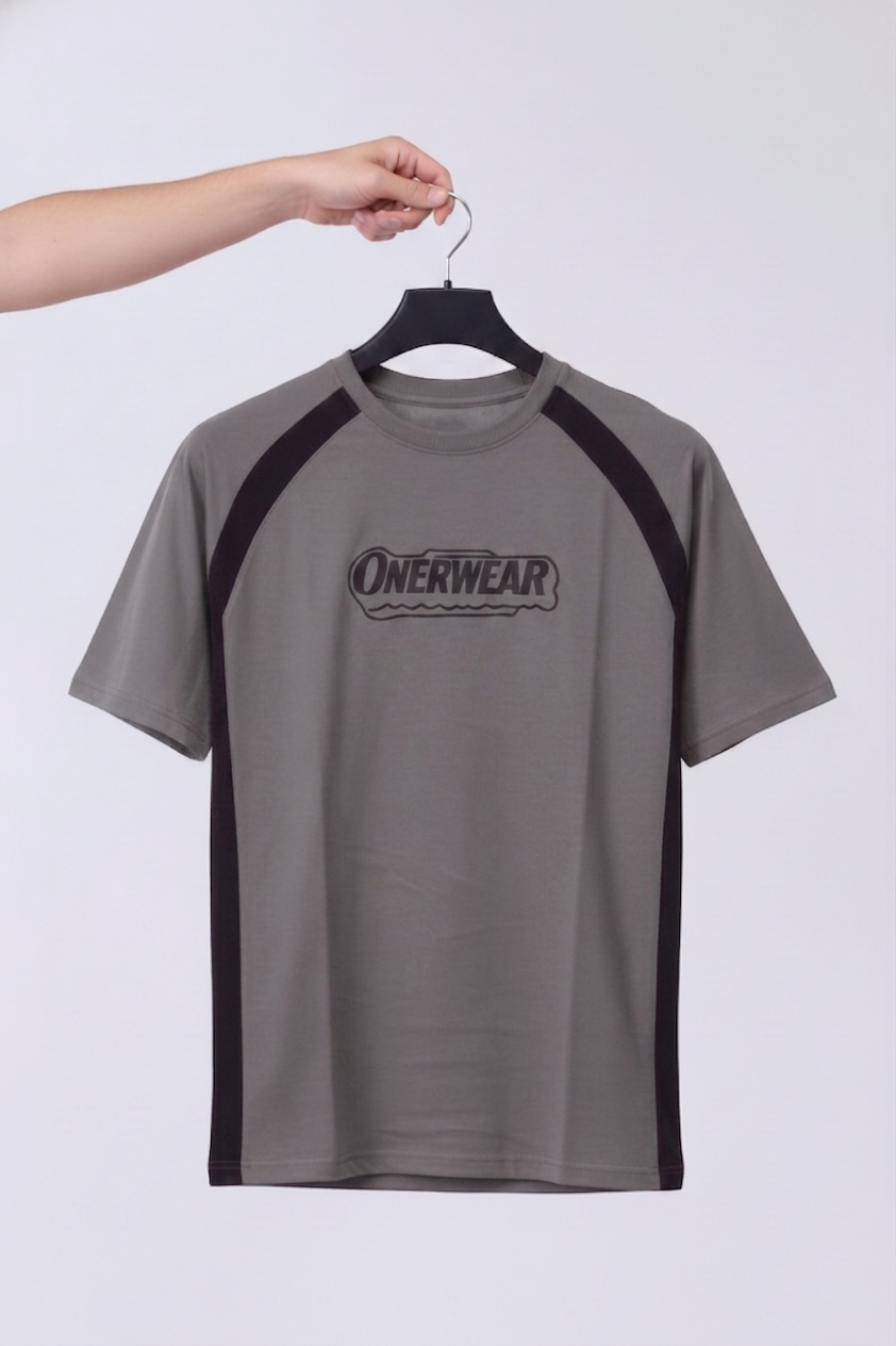 Mens - Cotton Tracksuit - Onerwear Signature Drop Shoulder - Gray