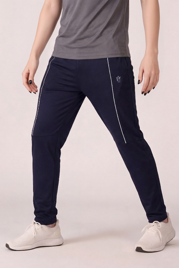 Womens - Polyester Trouser - Half Line Navy