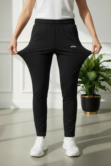 Womens - Imported Dot Mesh Trouser - Black