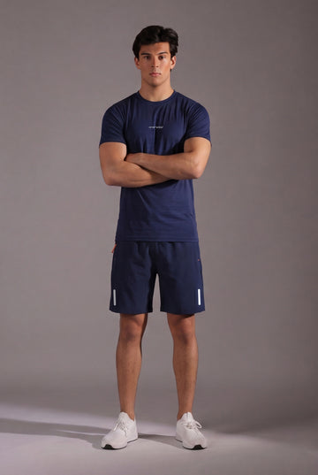 Mens - Imported Shirt & Short Set - Navy Blue