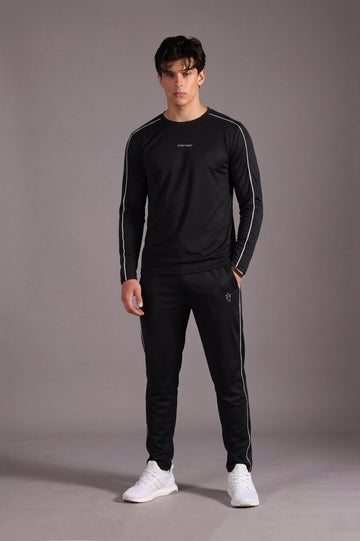 Mens - Polyester Tracksuit - Black Shadow