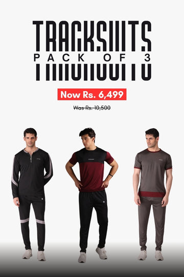 Men’s - Polyester Tracksuit - Bundle Offer - Superior Wave, Black Ruby & Majesty Carbon