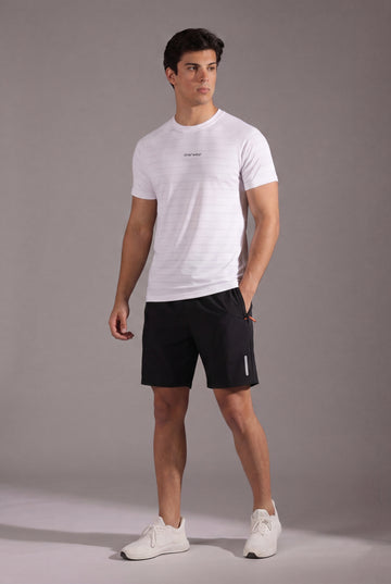 Mens - Imported Shirt & Short Set - White Shadow