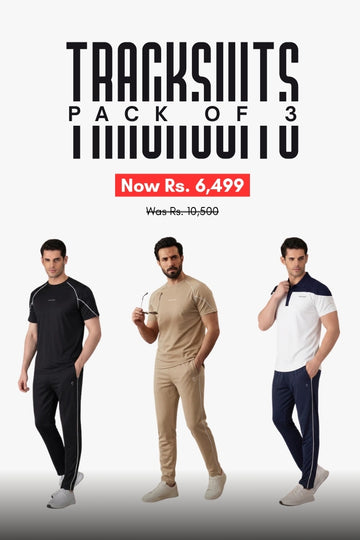Men’s - Polyester Tracksuit - Bundle Offer - Shadow Stride, Camel Stride & Navy Elegance