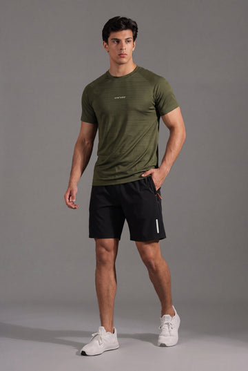Mens - Imported Shirt & Short Set - Olive Shadow