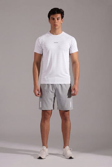 Mens - Imported Shirt & Short Set - Platinum White