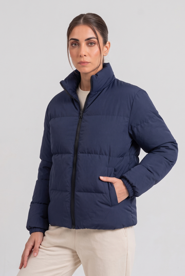 Women's - Puffer Jacket (Full Sleeves) - Navy