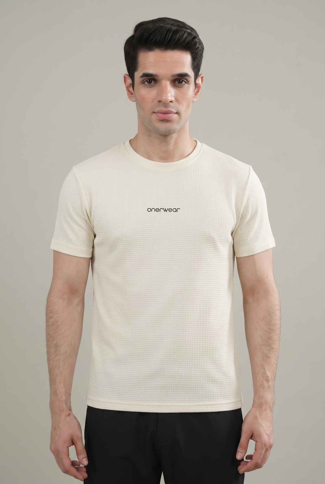 Mens - Imported Shirt - Stretchable Dot Mesh - Off White
