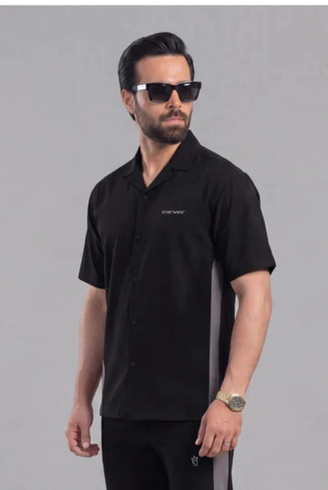 Mens - Co-Ord  shirt - Black Shadow