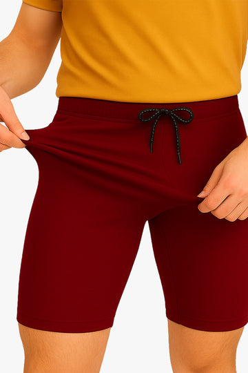 Lycra Burgundy Shorts