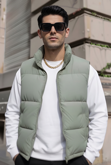 Mens - Puffer Jacket (Sleeveless) - Green