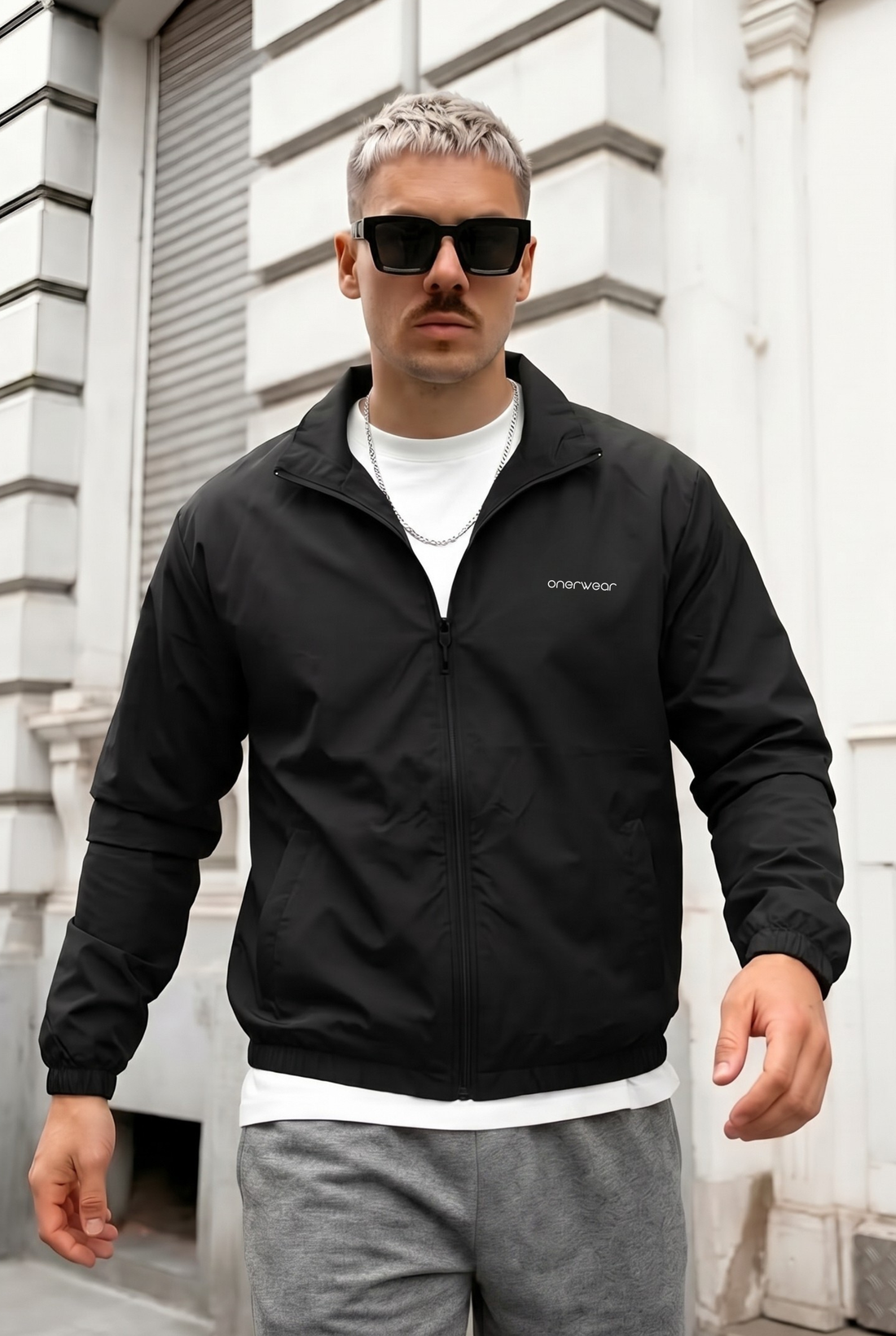 Mens -  Wind Breaker Jacket Set - Black