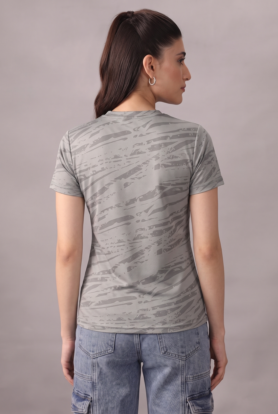 Womens - Imported Shirt - Camo Waves Sliver Gray