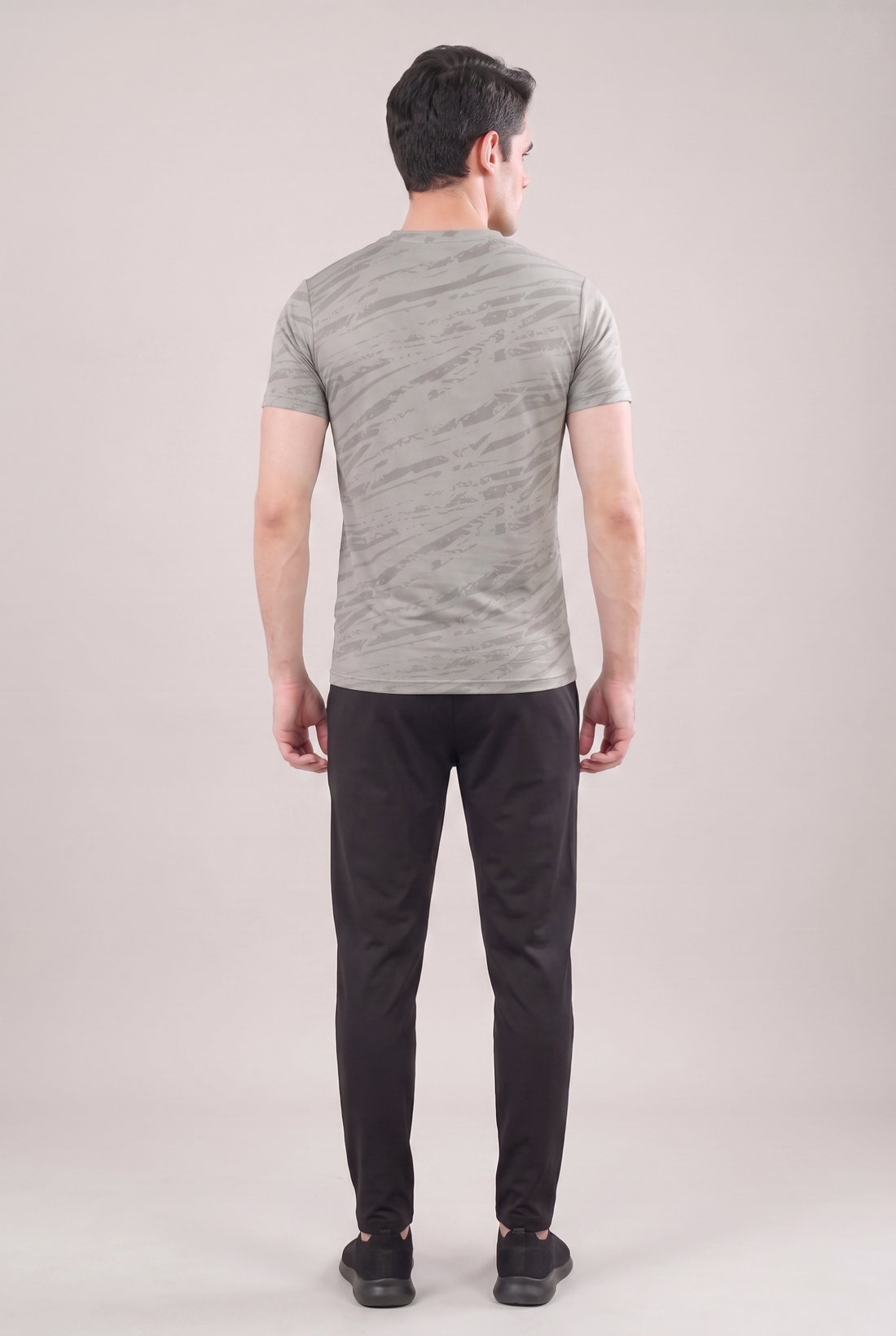 Mens - Imported Tracksuit - Elite Black Sliver Waves