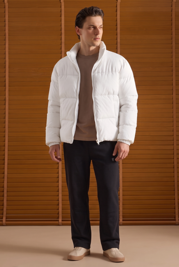 Mens -  Puffer Jacket Set - White Black