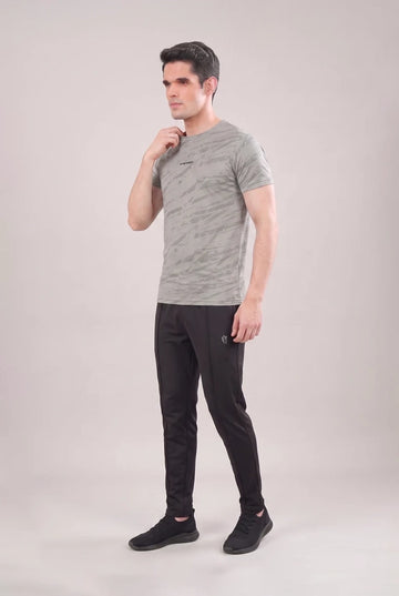 Mens - Imported Tracksuit - Elite Black Sliver Waves