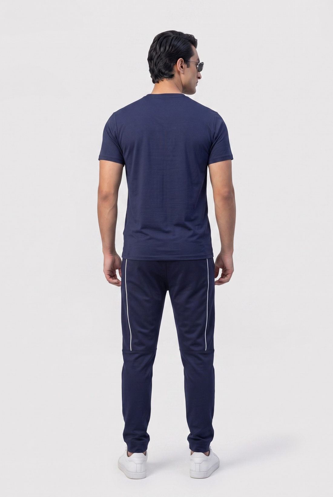 Mens - Imported Tracksuit - Bee Navy Half Line