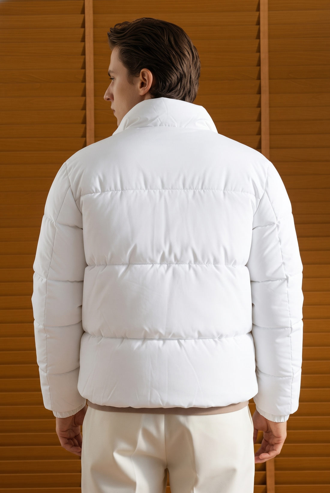 Mens - Puffer Jacket (Full Sleeves) - White