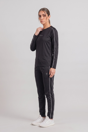 Womens - Polyester Tracksuit - Black Shadow Line
