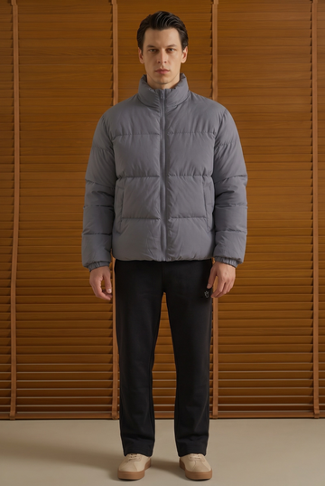 Mens -  Puffer Jacket Set - Gray Black