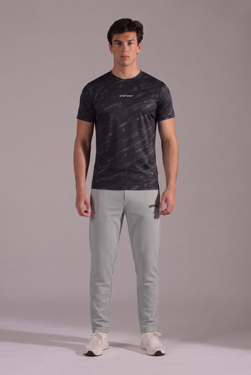 Mens - Imported Tracksuit - Camo Black Dot Silver