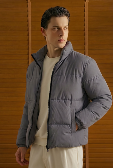 Mens - Puffer Jacket (Full Sleeves) - Silver