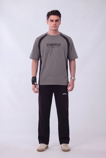 Mens - Cotton Tracksuit - Onerwear Signature Drop Shoulder - Gray