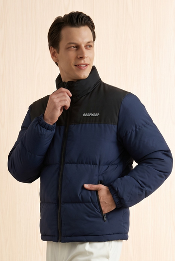 Mens - Puffer Jacket (Full Sleeves) - Navy Black