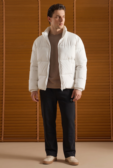 Mens -  Puffer Jacket Set - White Black