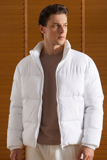 Mens - Puffer Jacket (Full Sleeves) - White