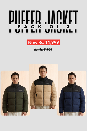 Mens - Puffer Jacket (Full Sleeves) - Bundle Offer Olive Skin Navy