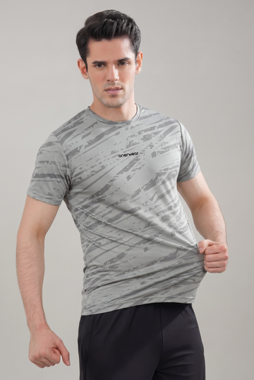 Mens - Imported Shirt - Camo Waves Sliver Gray
