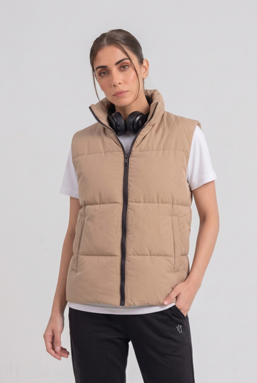 Women's - Puffer Jacket (Sleeveless) - Skin