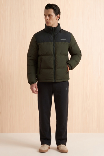 Mens -  Puffer Jacket Set - Olive Black Set