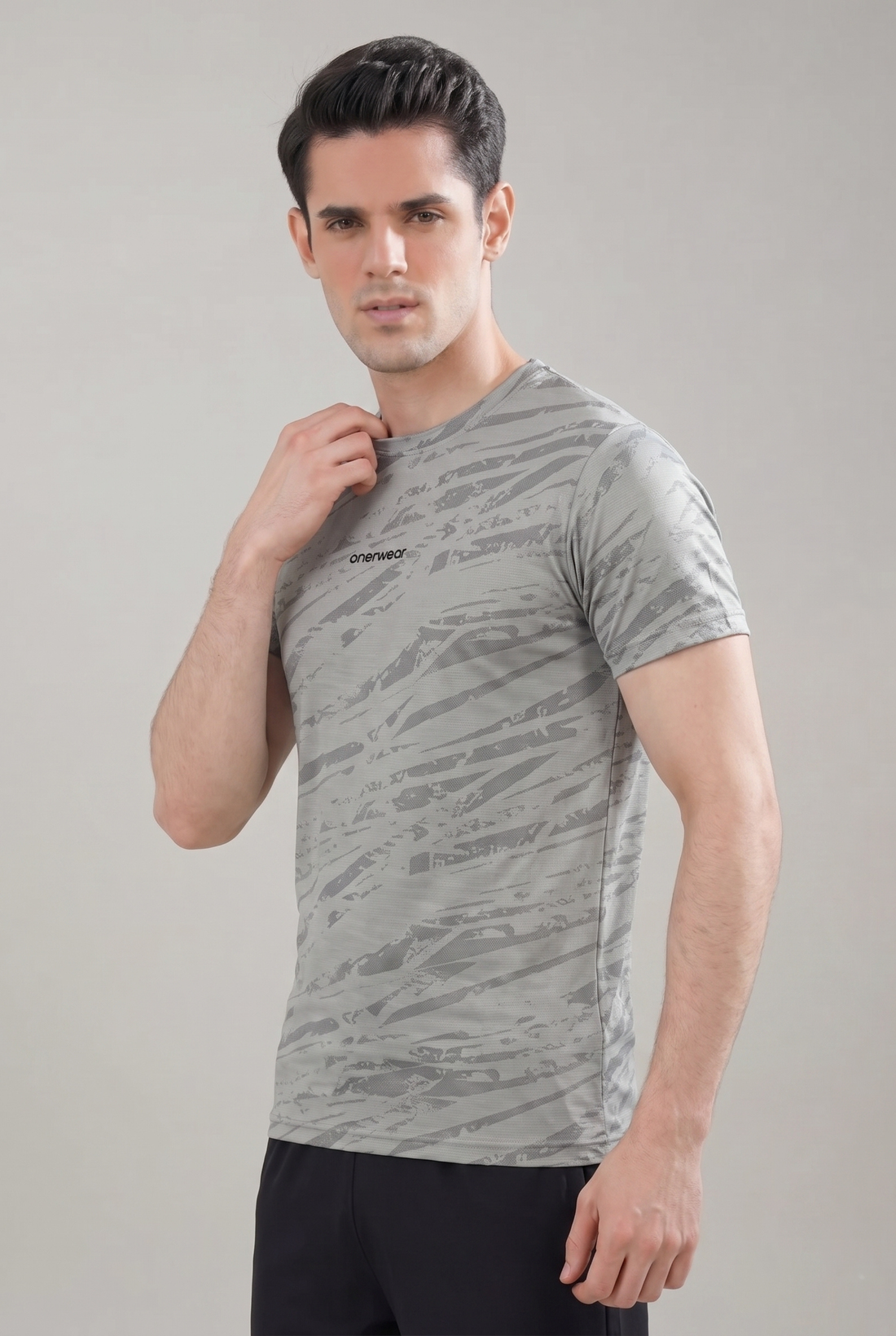 Mens - Imported Shirt - Camo Waves Sliver Gray