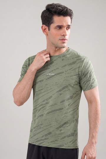 Mens - Imported Shirt - Camo Waves Green