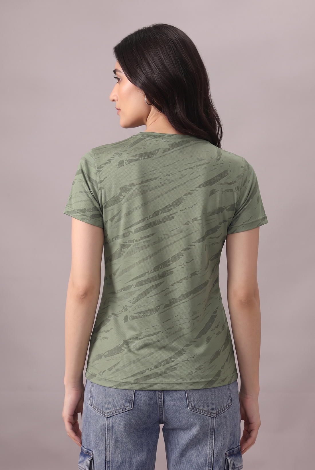 Womens  - Imported Shirt - Camo Waves Green