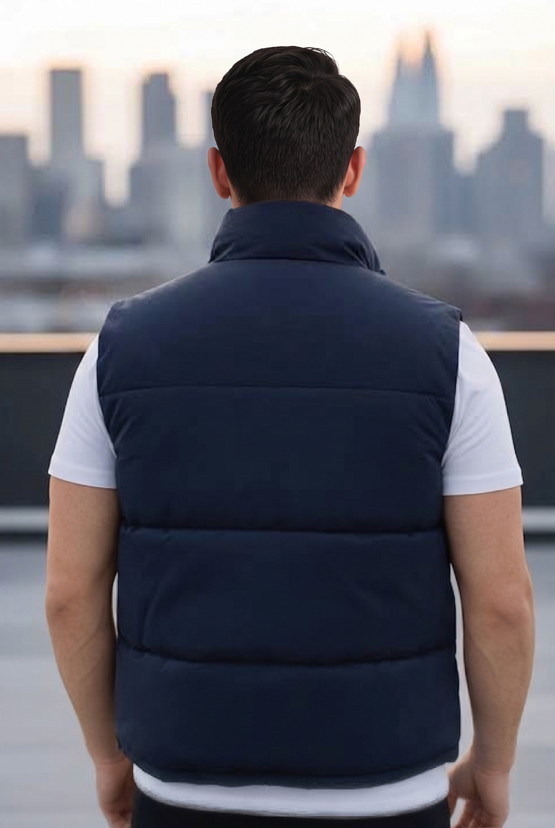 Mens - Puffer Jacket (Sleeveless) - Navy Blue