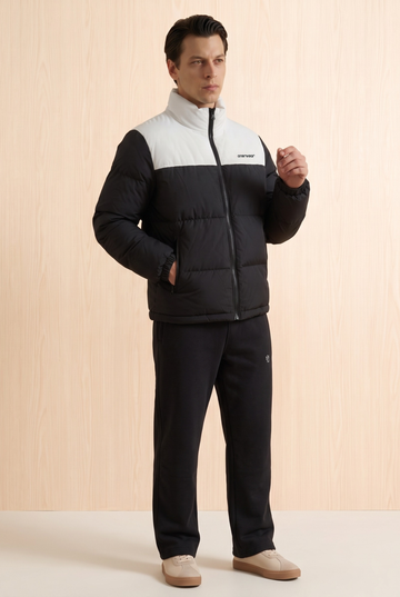 Mens -  Puffer Jacket Set - Black White Set