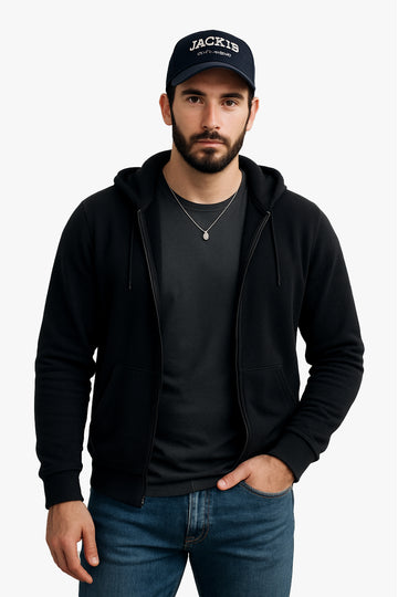 Black Zipper Hoodie