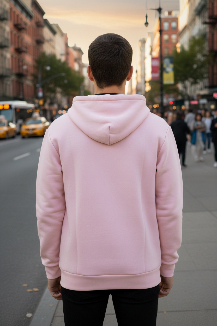 Men's - Zipper Hoodie - Pink