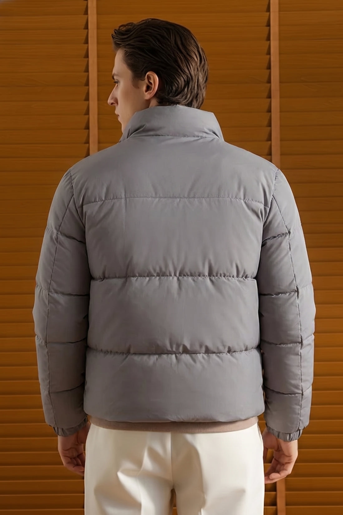 Mens - Puffer Jacket (Full Sleeves) - Silver