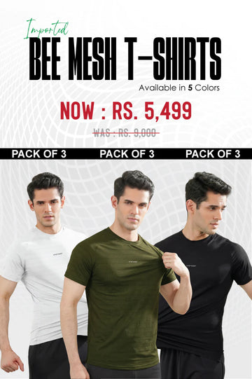 Mens - Imported Stretchable Bee Mesh Shirts - Pack Of 3