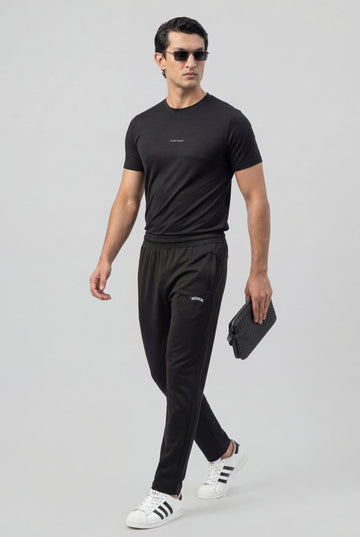 Mens - Imported Shirt - Stretchable Bee Mesh - Black + Imported Lycra Pent Trouser - Black