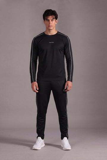 Mens - Polyester Tracksuit - Black Shadow Line