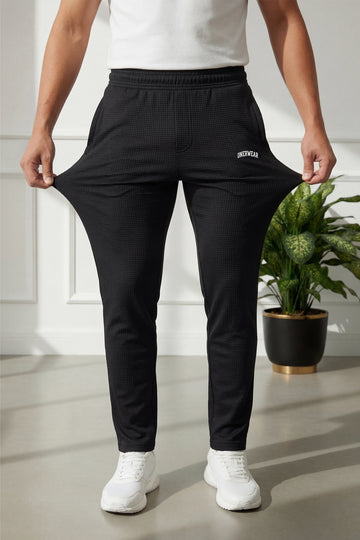 Mens - Imported Dot Mesh Trouser - Black